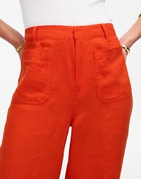 Patch Pocket Flare Pant 100% Linen | Madewell