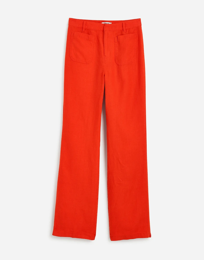 Patch Pocket Flare Pant 100% Linen | Madewell