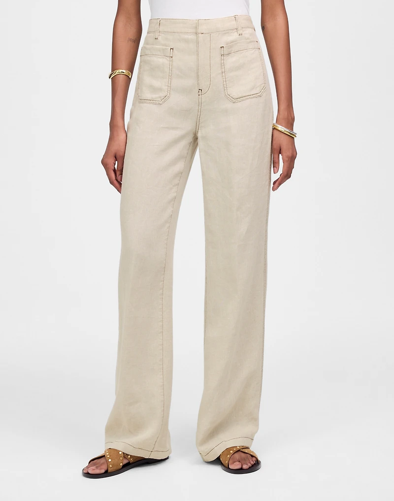 Patch Pocket Flare Pant in 100% Linen | Madewell