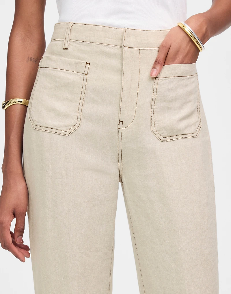 Patch Pocket Flare Pant in 100% Linen | Madewell