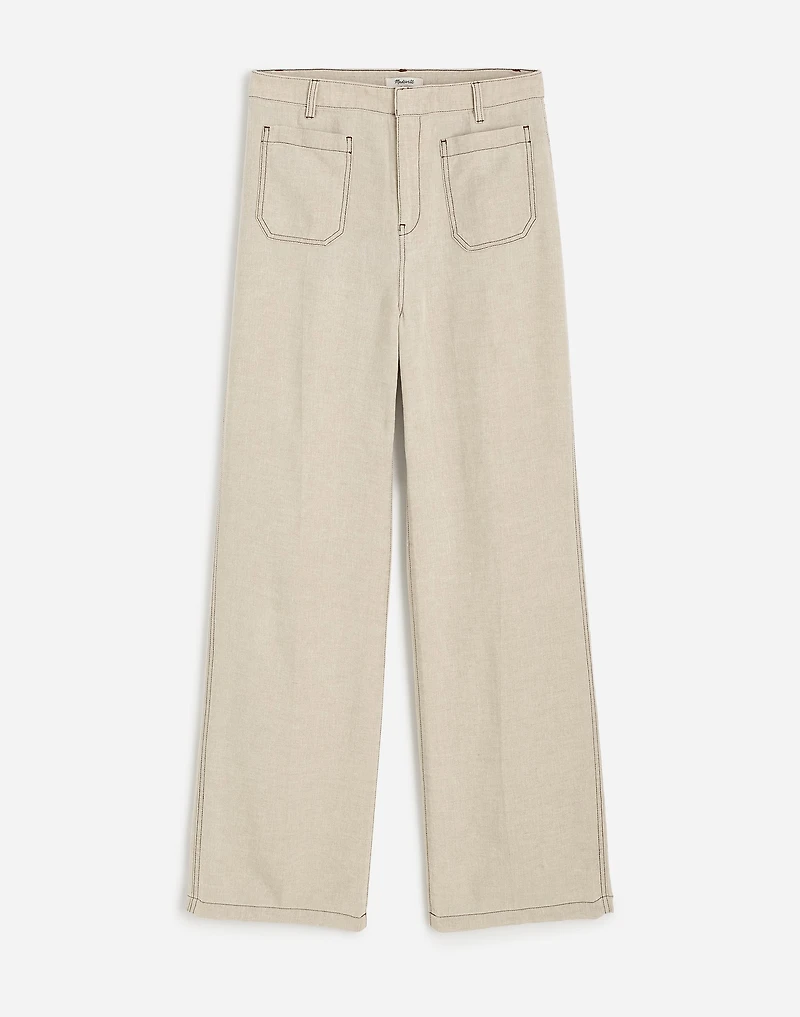 Patch Pocket Flare Pant in 100% Linen | Madewell