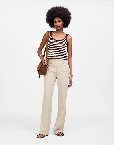 Patch Pocket Flare Pant in 100% Linen | Madewell