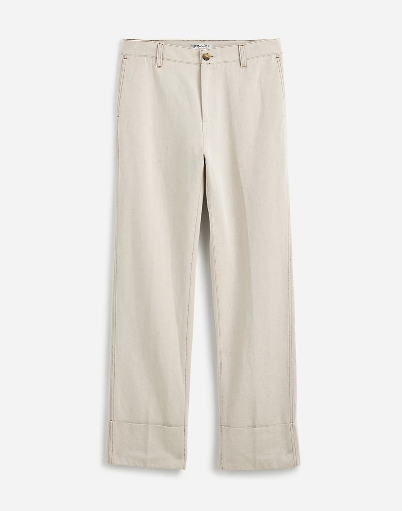 The Petite Dean Easy Straight Pant in Cotton-Linen Blend | Madewell