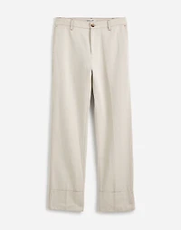 The Petite Dean Easy Straight Pant in Cotton-Linen Blend | Madewell