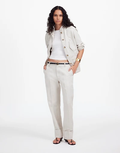 The Petite Dean Easy Straight Pant in Cotton-Linen Blend | Madewell