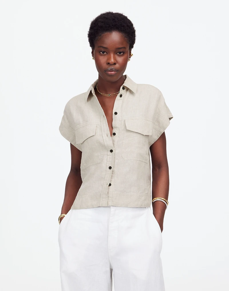 Boxy Cargo-Pocket Button-Up Shirt | Madewell
