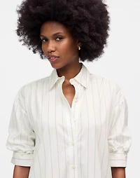 Bubble-Hem Mini Shirtdress Pinstripe Poplin | Madewell