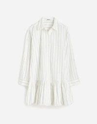 Bubble-Hem Mini Shirtdress Pinstripe Poplin | Madewell
