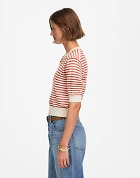 Textural-Stitch Cotton Sweater | Madewell