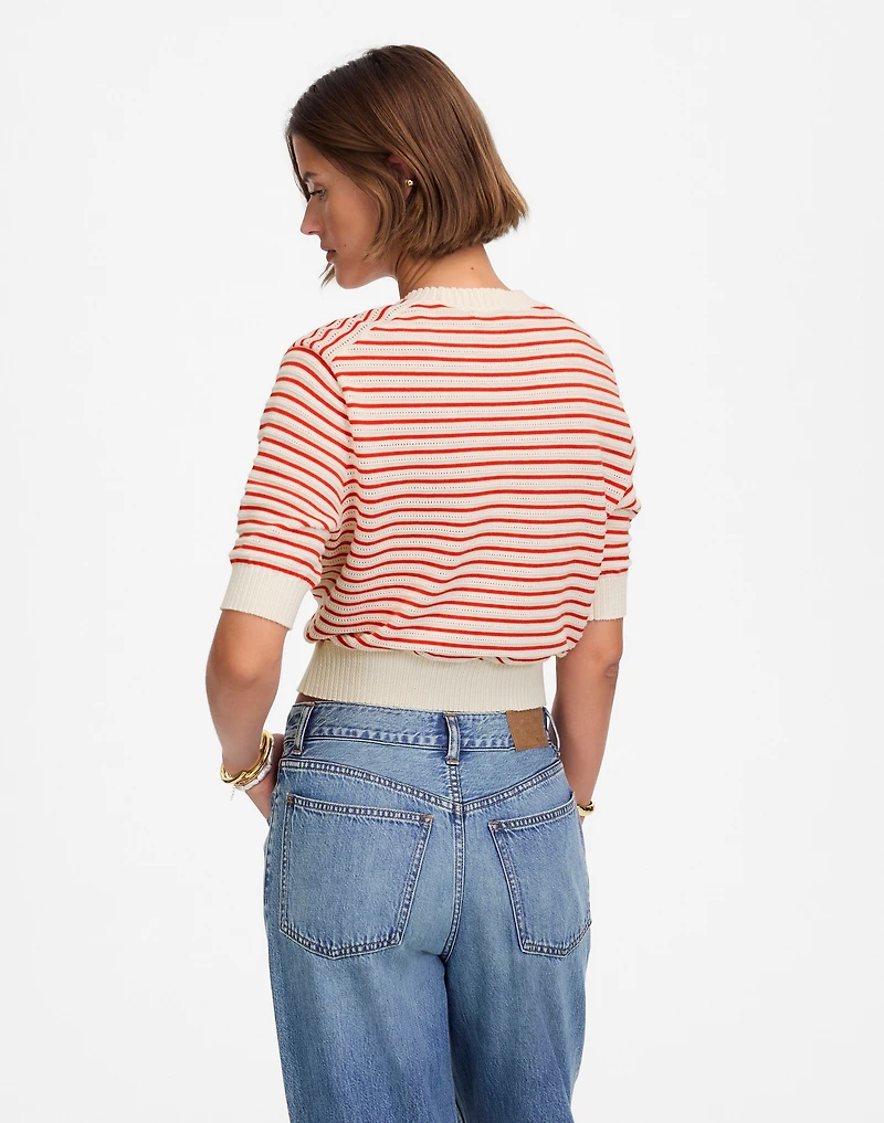 Textural-Stitch Cotton Sweater | Madewell