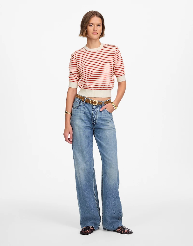 Textural-Stitch Cotton Sweater | Madewell