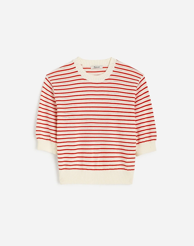 Textural-Stitch Cotton Sweater | Madewell