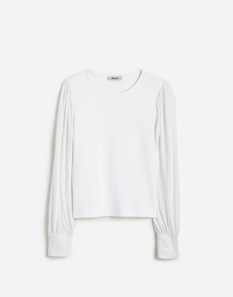 Ribbed Puff-Sleeve Top | Madewell