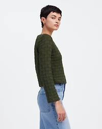 Basket-Weave Stitch Long-Sleeve Sweater Tee | Madewell