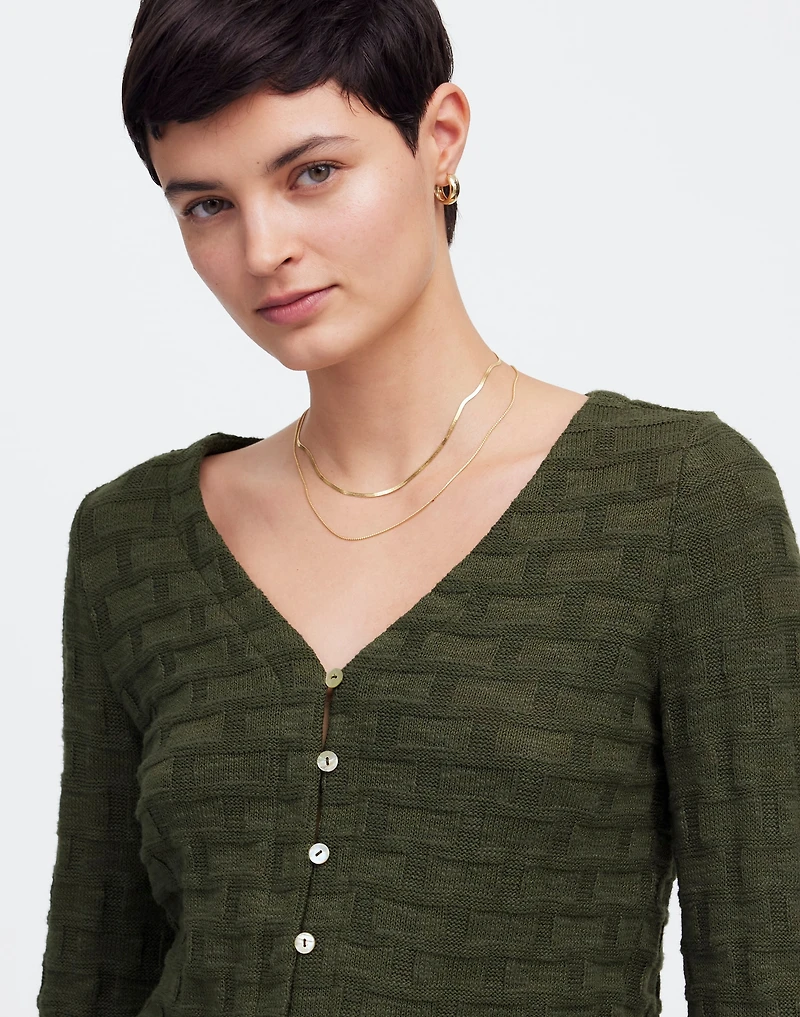 Basket-Weave Stitch Long-Sleeve Sweater Tee | Madewell