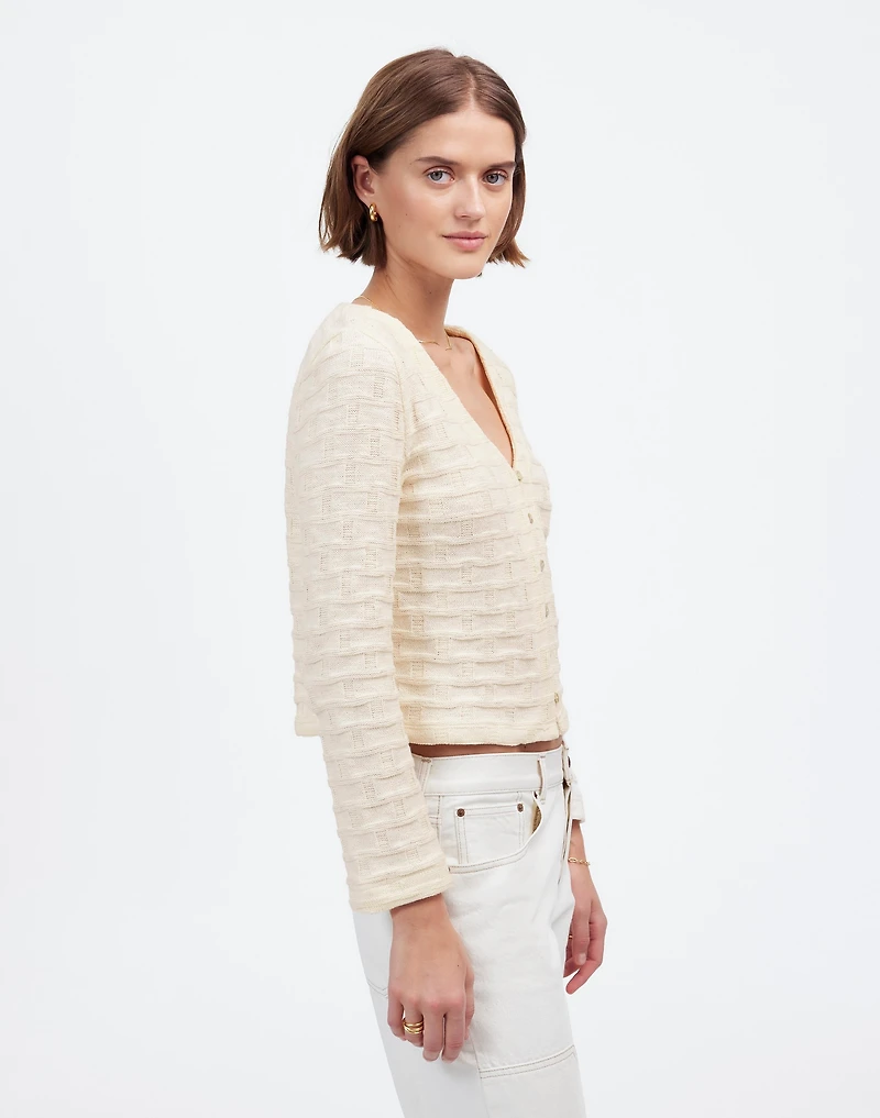 Basket-Weave Stitch Long-Sleeve Sweater Tee | Madewell