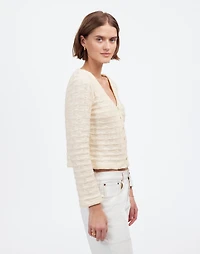 Basket-Weave Stitch Long-Sleeve Sweater Tee | Madewell