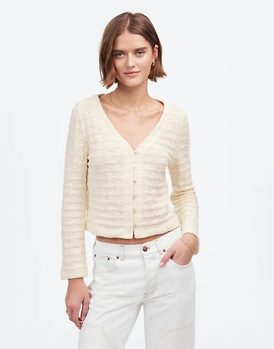 Basket-Weave Stitch Long-Sleeve Sweater Tee | Madewell
