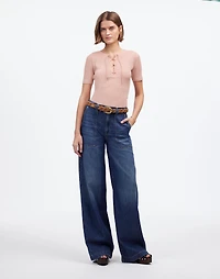 Ribbed Lace-Up Short-Sleeve Tee | Madewell