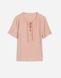 Ribbed Lace-Up Short-Sleeve Tee | Madewell