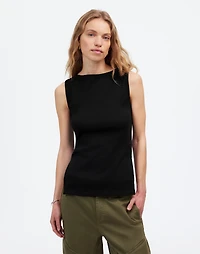 Sleeveless Boatneck Side Slit Tee | Madewell