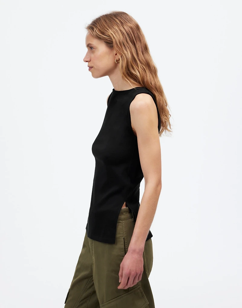 Sleeveless Boatneck Side Slit Tee | Madewell