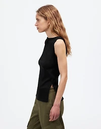 Sleeveless Boatneck Side Slit Tee | Madewell