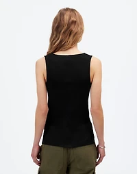 Sleeveless Boatneck Side Slit Tee | Madewell