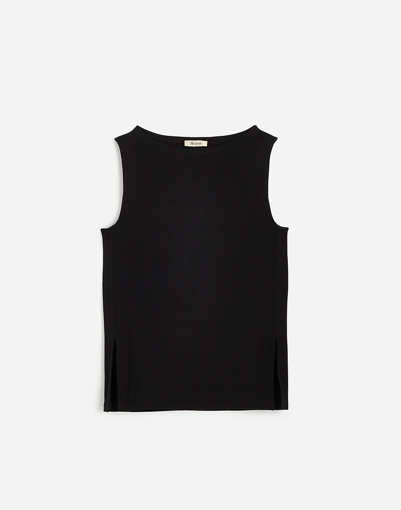 Sleeveless Boatneck Side Slit Tee | Madewell