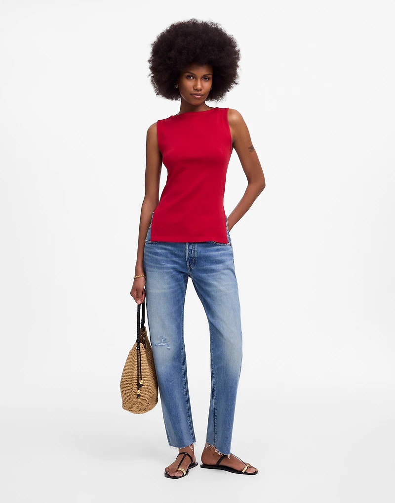 Sleeveless Boatneck Side Slit Tee | Madewell