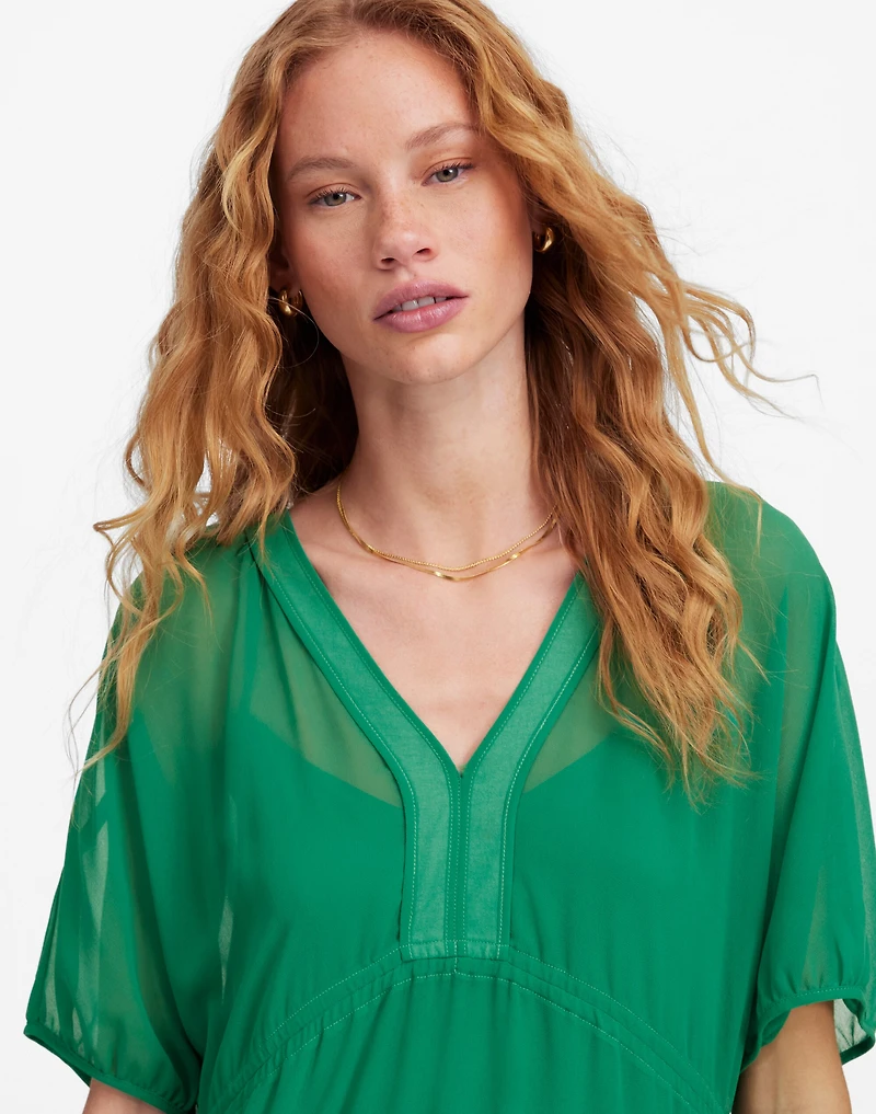 Sheer V-Neck Dolman Maxi Dress | Madewell