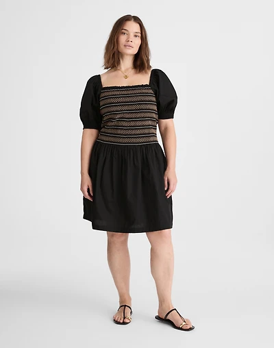 Poplin Puff-Sleeve Mini Dress | Madewell