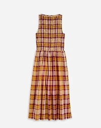 Smocked Boatneck Maxi Dress Plaid Seersucker | Madewell