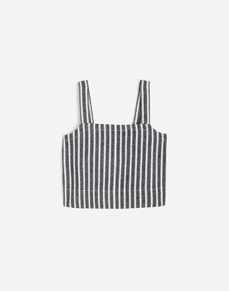 Squareneck Top Linen Blend Stripe | Madewell