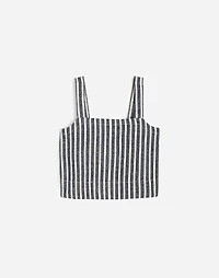 Squareneck Top Linen Blend Stripe | Madewell