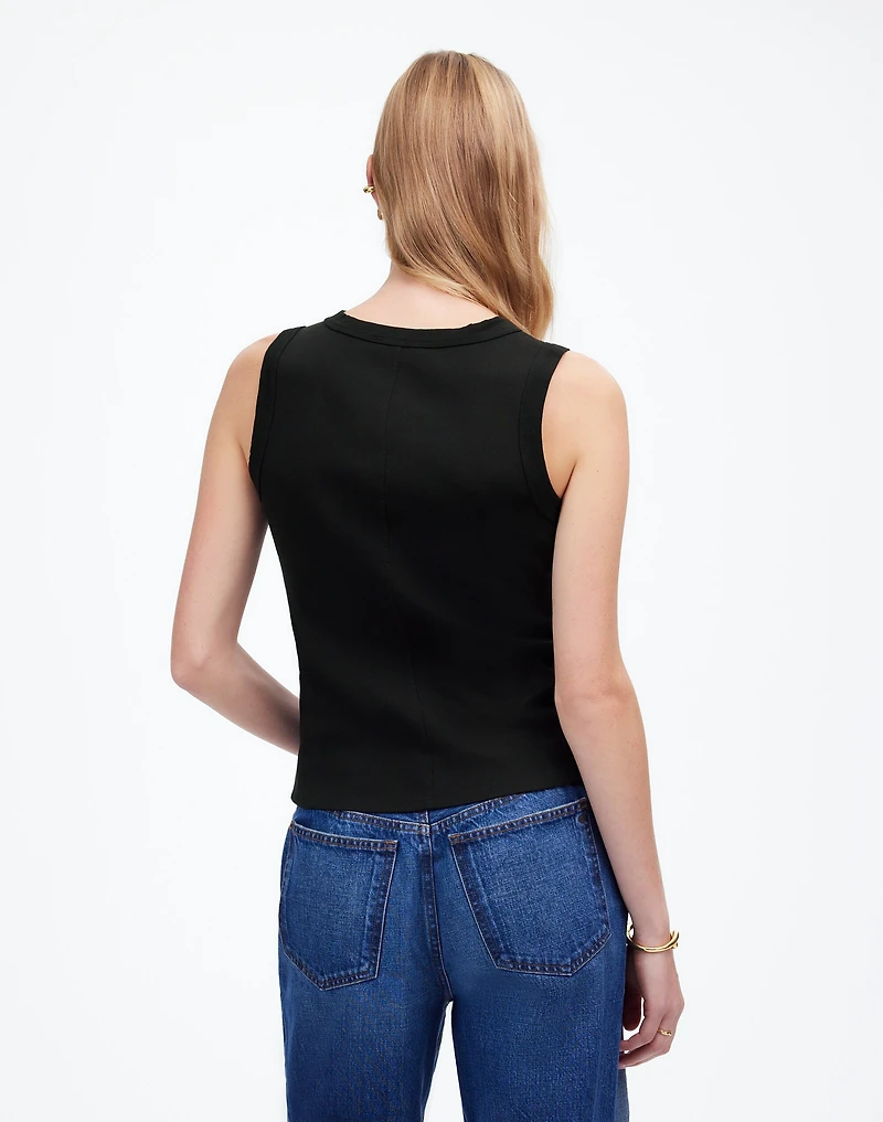 (Re)generative Cotton Ribbed High V-Neck Tank | Madewell