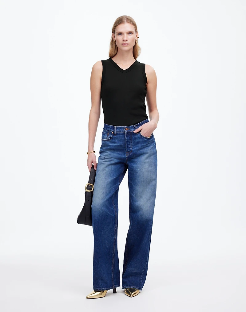 (Re)generative Cotton Ribbed High V-Neck Tank | Madewell