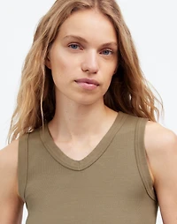 (Re)generative Cotton Ribbed High V-Neck Tank | Madewell