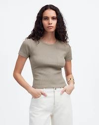 Garment-Dyed Ribbed Crewneck Pocket Tee | Madewell