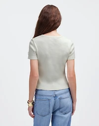 Garment-Dyed Ribbed Crewneck Pocket Tee | Madewell
