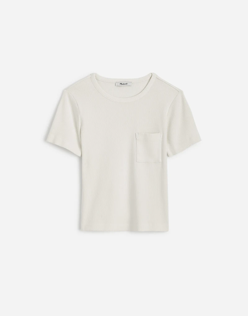 Garment-Dyed Ribbed Crewneck Pocket Tee | Madewell