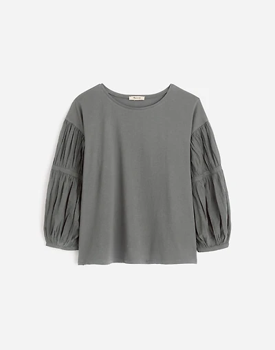 Puff-Sleeve Drop-Shoulder Knit Top | Madewell