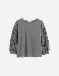 Puff-Sleeve Drop-Shoulder Knit Top | Madewell