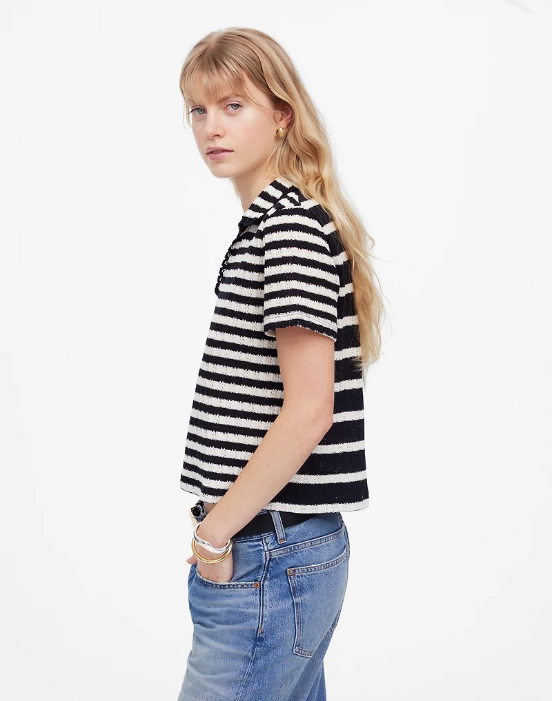 Crochet-Knit V-Neck Sweater Tee | Madewell
