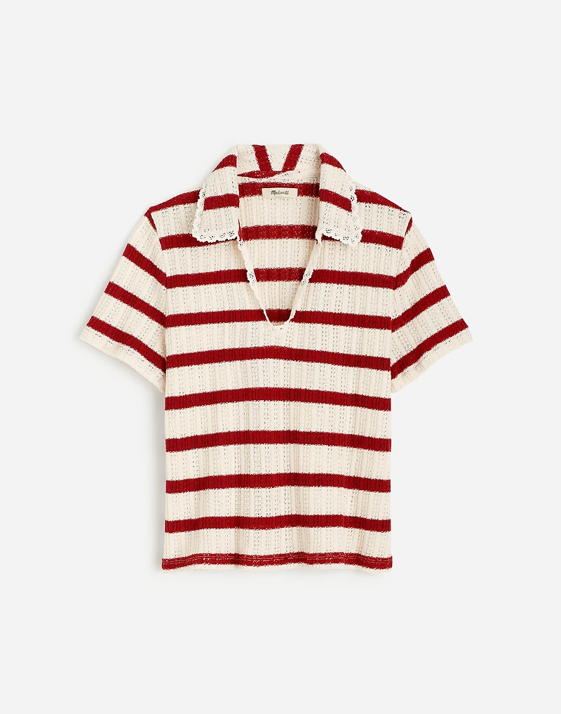 Crochet-Knit V-Neck Sweater Tee | Madewell