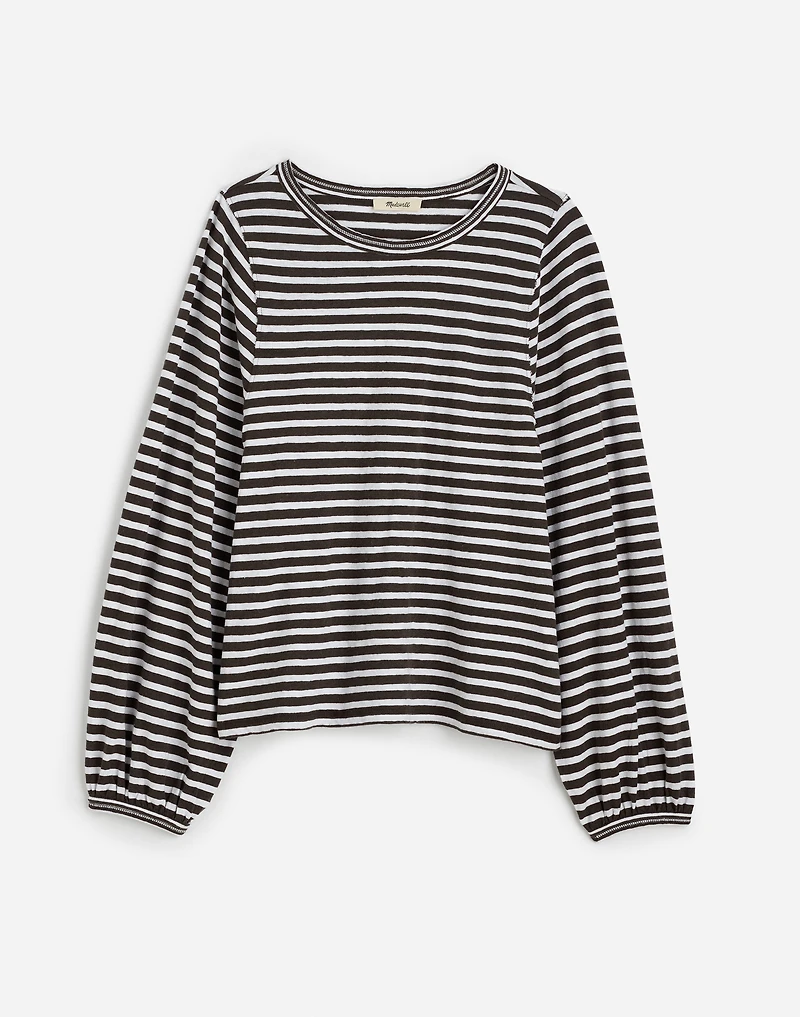 Long Balloon-Sleeve Crewneck Tee in Stripe | Madewell