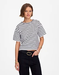 Everyday Boxy Crop Tee in Stripe | Madewell