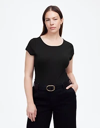 (Re)generative Cotton Ribbed Cap-Sleeve Tee