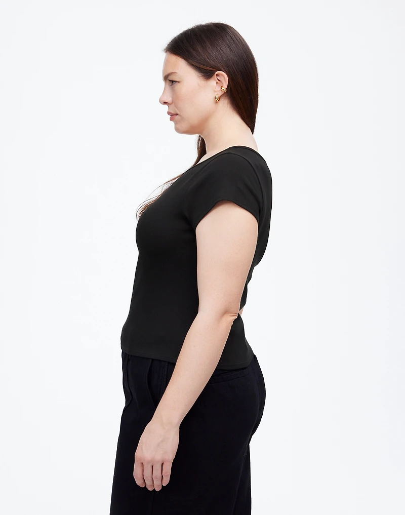 (Re)generative Cotton Ribbed Cap-Sleeve Tee | Madewell