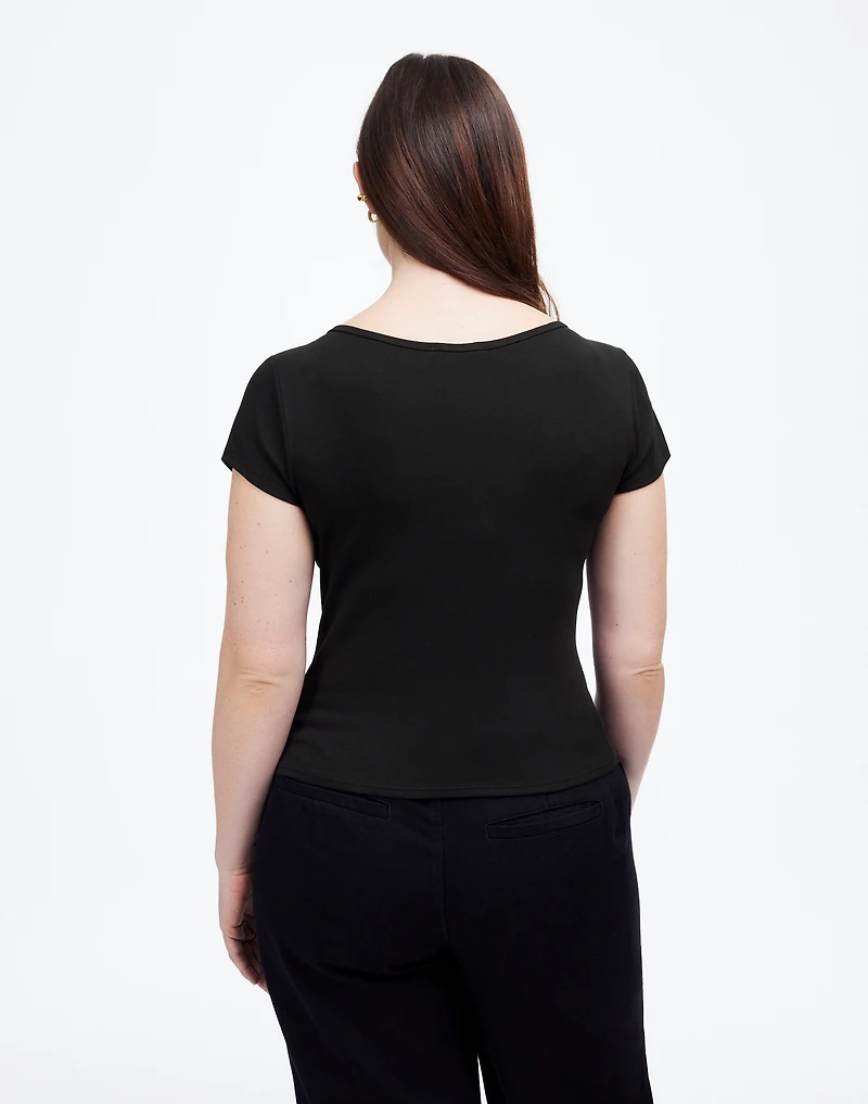 (Re)generative Cotton Ribbed Cap-Sleeve Tee